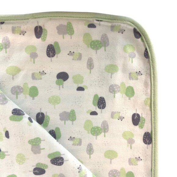 Gymboree Knit Baby Blanket Reversible Mint Green Stripe Polar Bear Trees 2017 - Picture 3 of 7